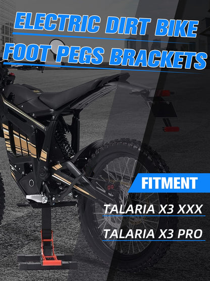 IUVWISN Foot Pegs Brackets for Talaria XXX X3/PRO Footpeg Holder Kits Pedal Bracket Support EBike Electric Dirt Bike Black