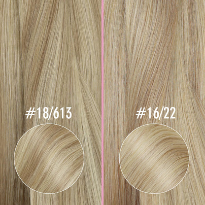 YoungSee Nano Beads Hair Extensions Blonde 14inch Nano Hair Extensions Warm Ash Blonde Highlights Bleach Blonde Nano Ring Hair Extension Highlight for Women Cold Fusion Short Straight 50s 50g