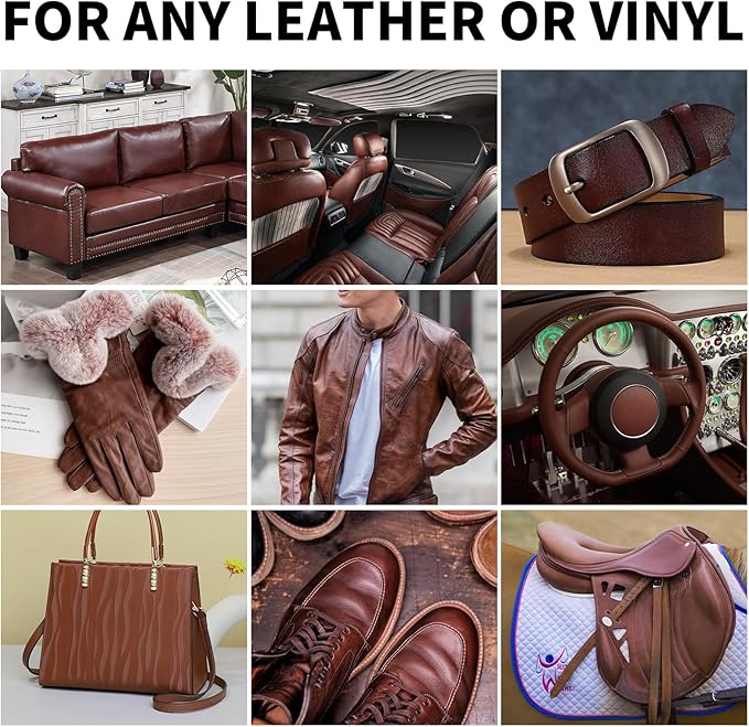Leather Recoloring Balm, 8.5oz Leather Color Restorer, Medium Brown Leather