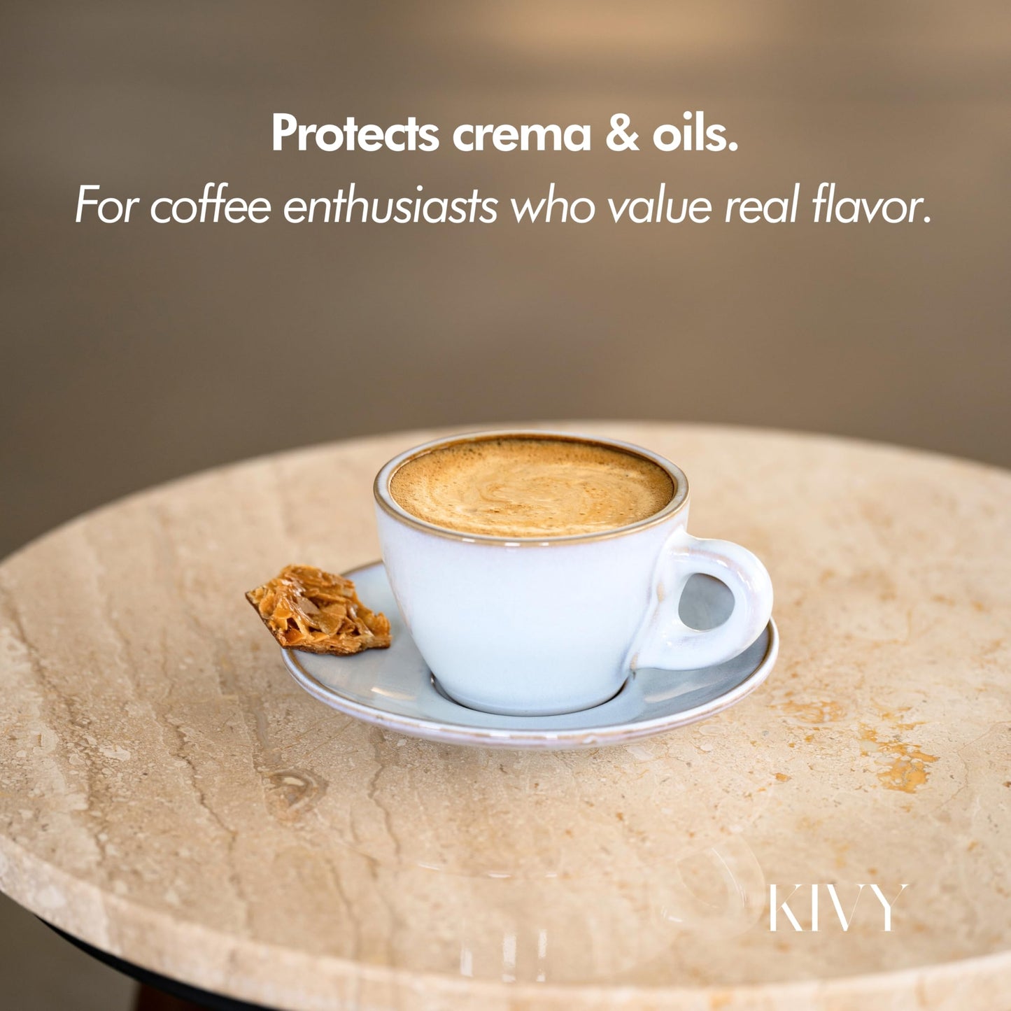 KIVY Vacuum Coffee Canister - Push Lid Preserves Coffee Aroma & Oil - Stainless Steel Airtight Coffee Canister - Container for Ground & Coffee Bean Storage - Coffee Storage Jar - Removes Excess Air