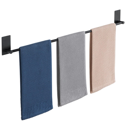 Alise Adhesive Towel Bar, 28 Inch Towel Racks for Bathroom SUS 304 Stainless Steel,Long Bathroom Towel Holder No Drill, Strong Self Adhesive Towel Bar, Matte Black