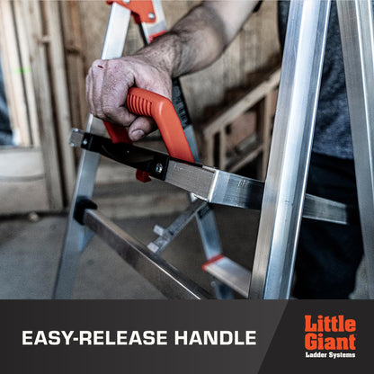 Little Giant Ladder Systems Flip-N-Lite, 5-Foot, Stepladder, Aluminum, Type 1A, 300 lbs Rated (15273-001)
