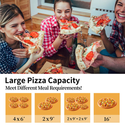 PIZZELLO Outdoor Pizza Oven Large 4-in-1 Wood Fired Outside Oven 2-Layer Detachable Pizza Maker with Pizza Stone, Pizza Peel, Cover, Cutter, BBQ Grill Grate, Pizzello Gusto 16"