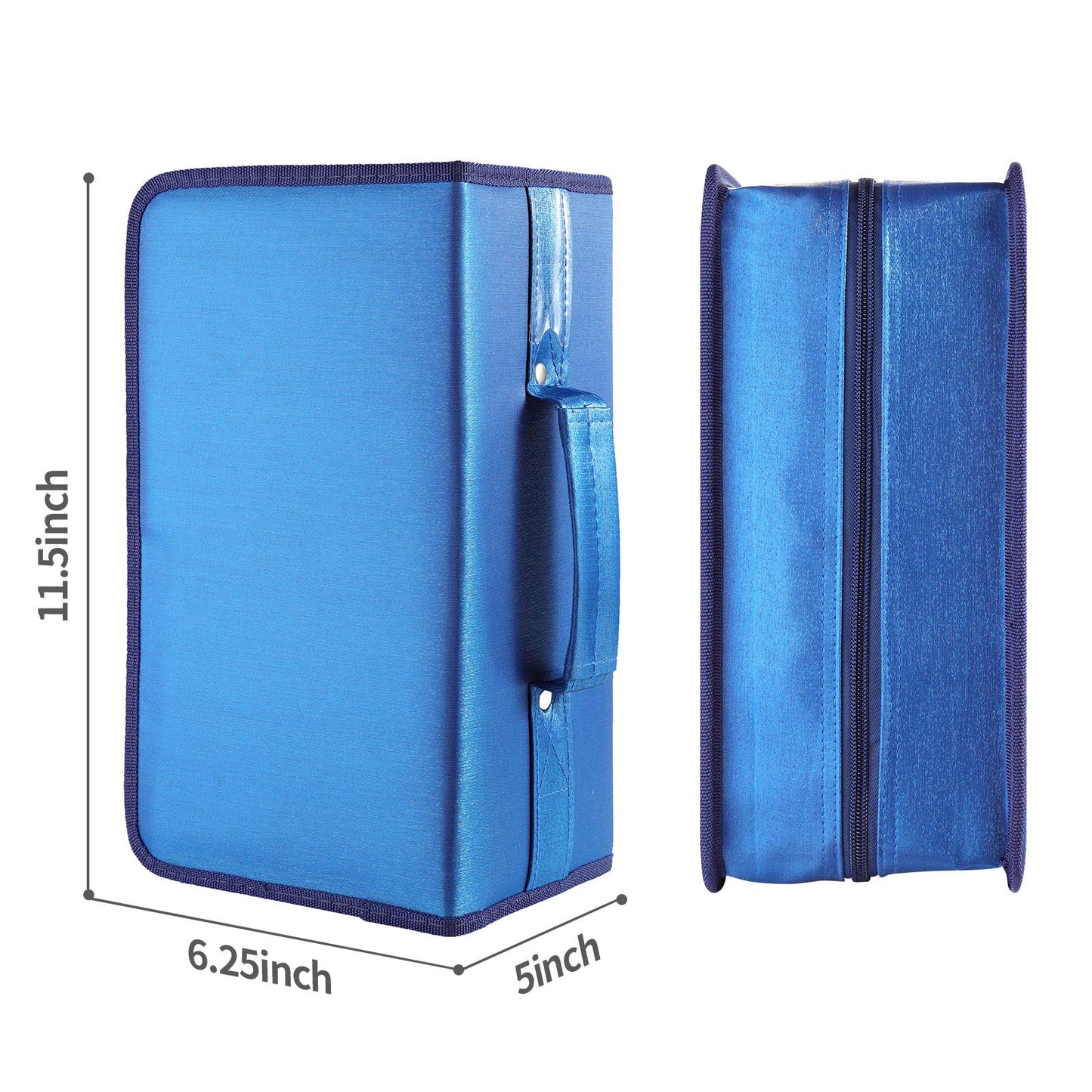 alavisxf xx CD Case, 160 Capacity Nylon CD DVD Storage Wallet Protective Disc Organizer Carrying Case with Card holder (160 Capacity, Blue)