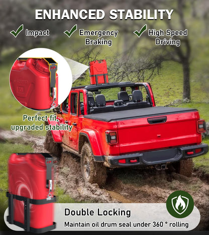 ELITEWILL 4 Place Weedeater Rack for Open/Enclosed Trailers and 5 Gallon Water Containers Mount Holder, Lockable 20L Water Storage Bracket