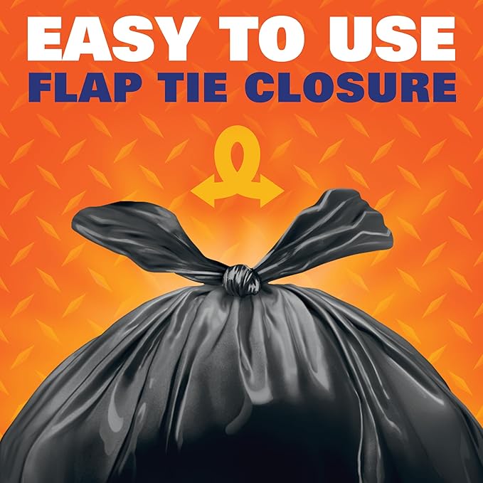 Hefty Easy Flaps Multipurpose Large Trash Bags, 30 Gallon