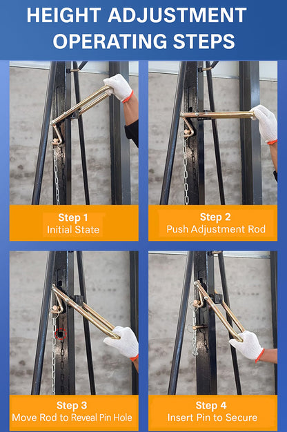Adjustable Gantry Crane - 2 Ton (5000Lbs) Capacity Portable Hoist Frame, Shop Crane Hoist, Trolley, Sling, Shackles, Hooks and Festoon System, Lifting Gantry for Factories, Warehouses, Garage (2 Ton)