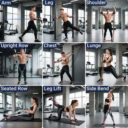 Readaeer Resistance Bands, Exercise Bands for Working Out, Work Out Bands with Handles for Men and Women for Indoor and Outdoor Sports, Fitness, Suspension, Speed Strength, Training, Home Gym,Yoga