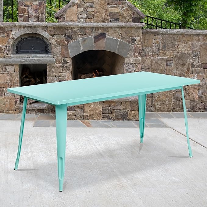 Flash Furniture Charis Commercial Grade 31.5" x 63" Rectangular Mint Green