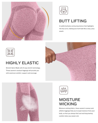 NORMOV Seamless Workout Butt Lifting Leggings - Booty Scrunch Gym Leggings for Women