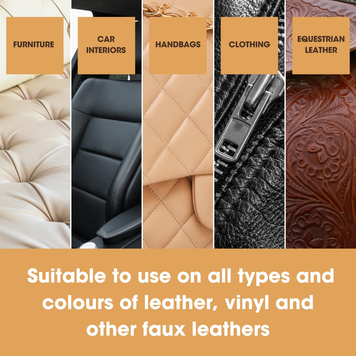Furniture Clinic Complete Leather Care Kit+ With Large Leather Cleaner & Leather Protection Cream for Sofas, Car Seats - Leather Care Set Includes 500ml Ultra Clean & 500ml Leather Conditioner