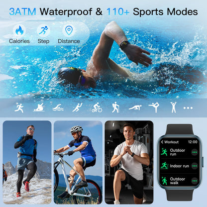 Smart Watch for Men Women (Answer/Make Call), Alexa Built-in, 1.8" Touch Screen Fitness Watch with SpO2 Heart Rate Sleep Monitor, 100 Sport, IP68 Waterproof Step Counter Smartwatch for iPhone Android