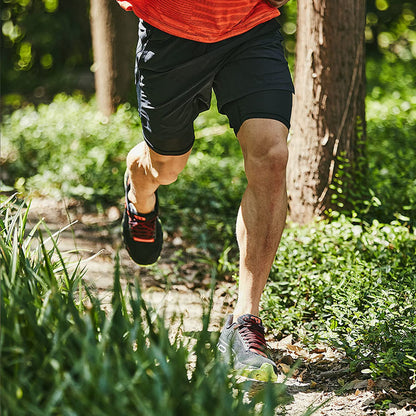Leidowei Men's 2 in 1 Workout Running Shorts Lightweight Training Yoga Gym 7" Short with Zipper Pockets