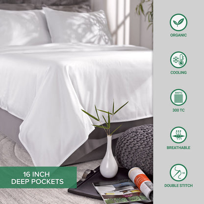 Pure Bamboo King Sheets, Genuine 100% Organic Viscose Derived from Bamboo Bed Sheet Set, Luxuriously Soft & Cooling, Double Stitching, 2 Year Quality Promise (King, Sand)