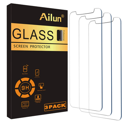 Ailun Screen Protector for iPhone 16 / iPhone 15 / iPhone 15 Pro [6.1 Inch] Display 3 Pack Tempered Glass, Dynamic Island Compatible, Case Friendly [Not for iPhone 16 Pro 6.3 Inch].
