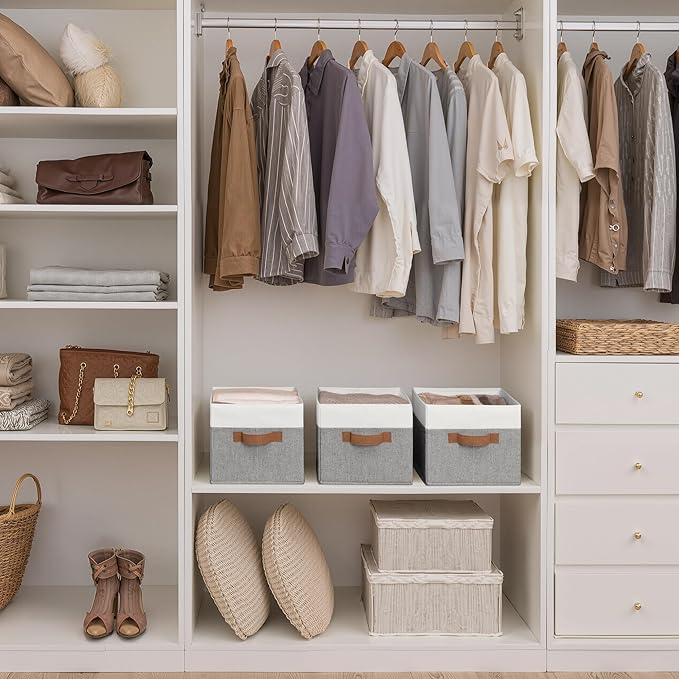 StorageWorks Fabric Shelf Baskets, Closet Organizers and Storage Basket