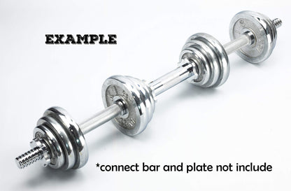 Rowland Harbor Threaded Dumbbell 12.6/14.2/14.8/15.7inch(30/35/38/40cm) curved Handles/Adjustable Dumbbell Bar Handles - Fit 1 inch Standard Weight Plate - Weightlifting Accessories - Sold in Pair