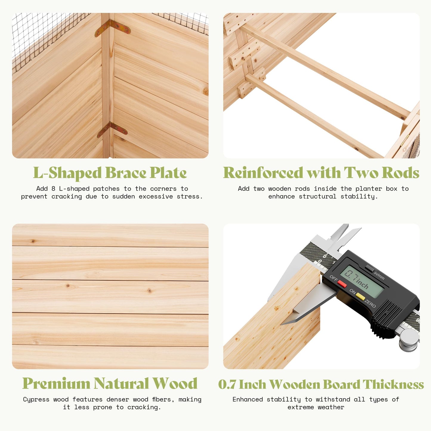 AMERLIFE Raised Garden Bed with Hinged Fencing and Trellis, 18 Inch Deepened Wood Planter Box, 2 PCS Flip-up Front Panel, Easy Assembly, Ideal for Seed Starting and Growing Vegetables & Fruits