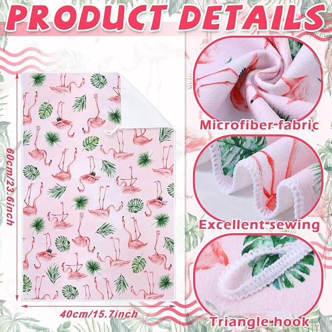 Geyoga 6 Pcs Spring Floral Kitchen Towels Flamingo Dish Hand Towels Sunflower
