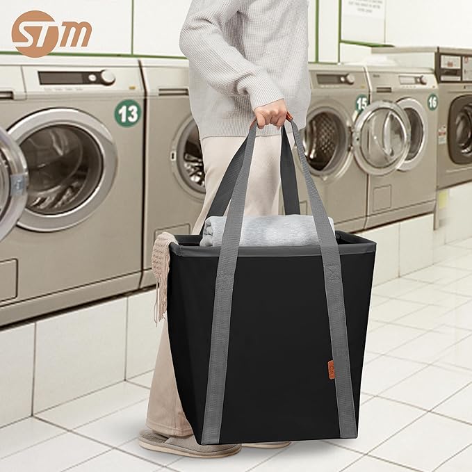 STORAGE MANIAC Collapsible Laundry Caddy, 128L Large Collapsible Laundry Basket