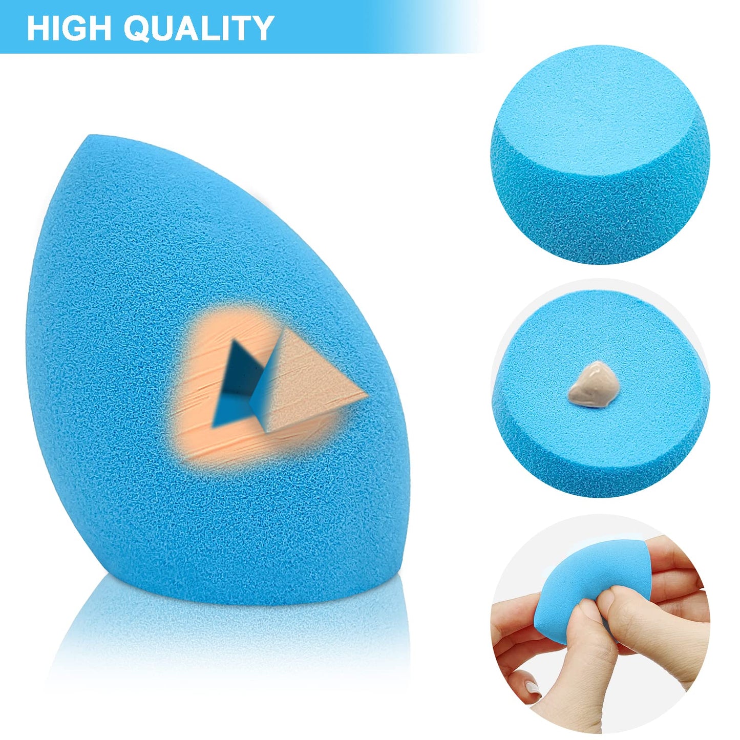 12 Pieces Professional Makeup Sponge Set,Latex Free Flawless Soft Setting Face Puffs,Multicolor Beauty Sponge Blender Cosmetic Applicator for Powder,Liquid,Facial Makeup Tools