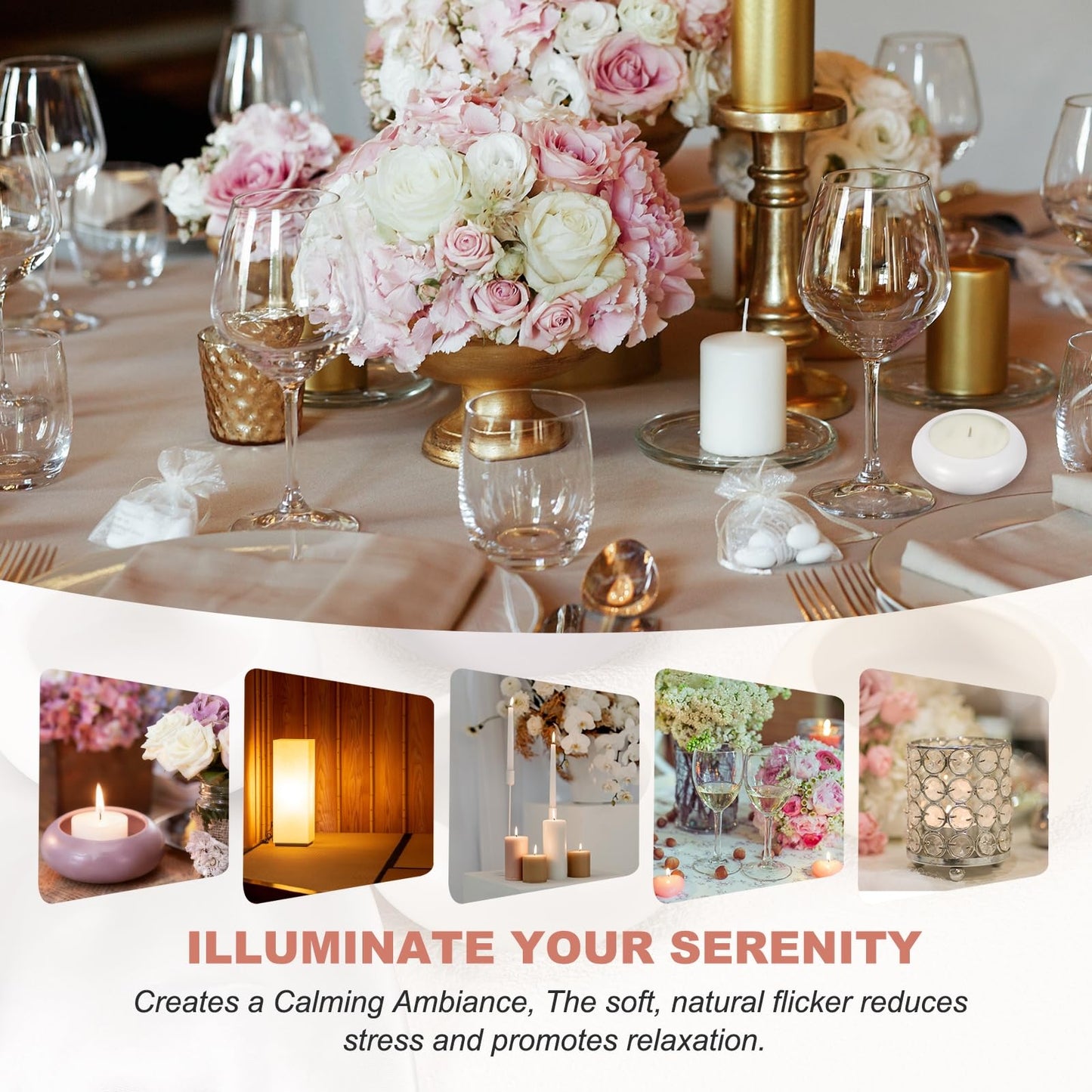 MECCANIXITY Pebble Tealight Candle Holders 4 Pcs Ceramic Candle Holders for Garden Desk Table Home Decor, Gray