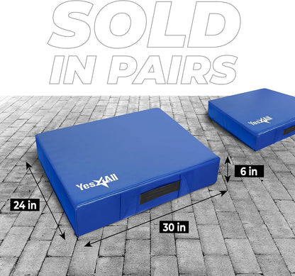 Yes4All 6 Inches Silencer Drop Pads/Weightlifting Drop Pads - Blue