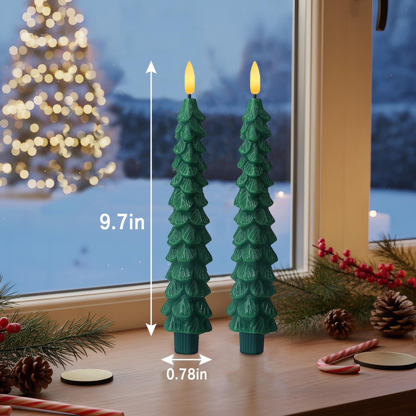 XingsLight LED Flameless Taper Candles with Remote & Timer – 6 Pack Battery Operated Christmas Window Candles, Warm White Flickering Light, Safe Realistic Flame for Holiday Table & Home Décor