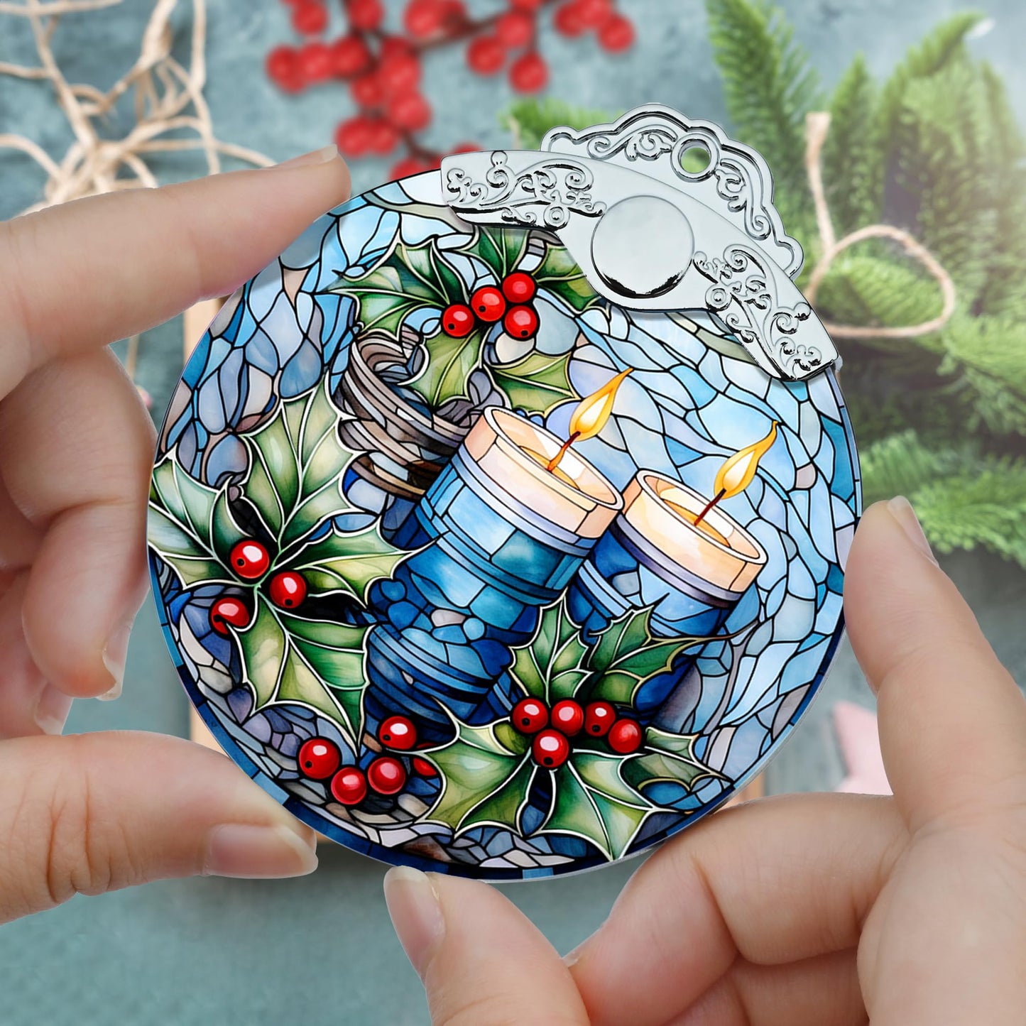 Christmas Ornaments, Jocidea Christmas Decorations for Tree, Christmas Tree Ornaments, Christmas Keepsake Gifts - Candle