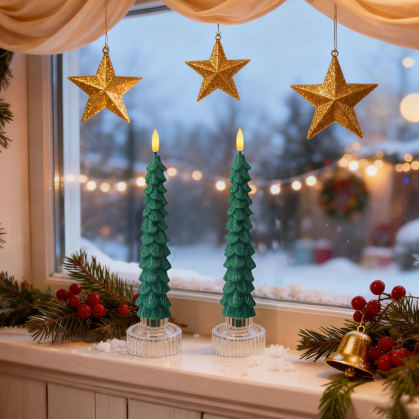 XingsLight LED Flameless Taper Candles with Remote & Timer – 6 Pack Battery Operated Christmas Window Candles, Warm White Flickering Light, Safe Realistic Flame for Holiday Table & Home Décor