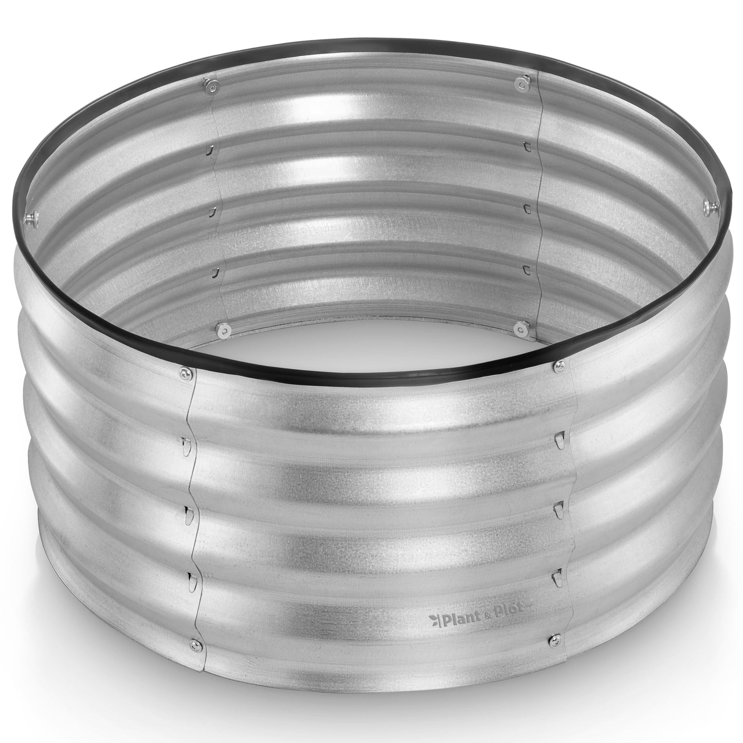Round Galvanized Raised Garden Bed // 2×2×1 ft Galvanized Raised Garden Beds Outdoor for Gardening, Vegetables, Flowers // Patented Tool-Free Design Round Planter (Silver)