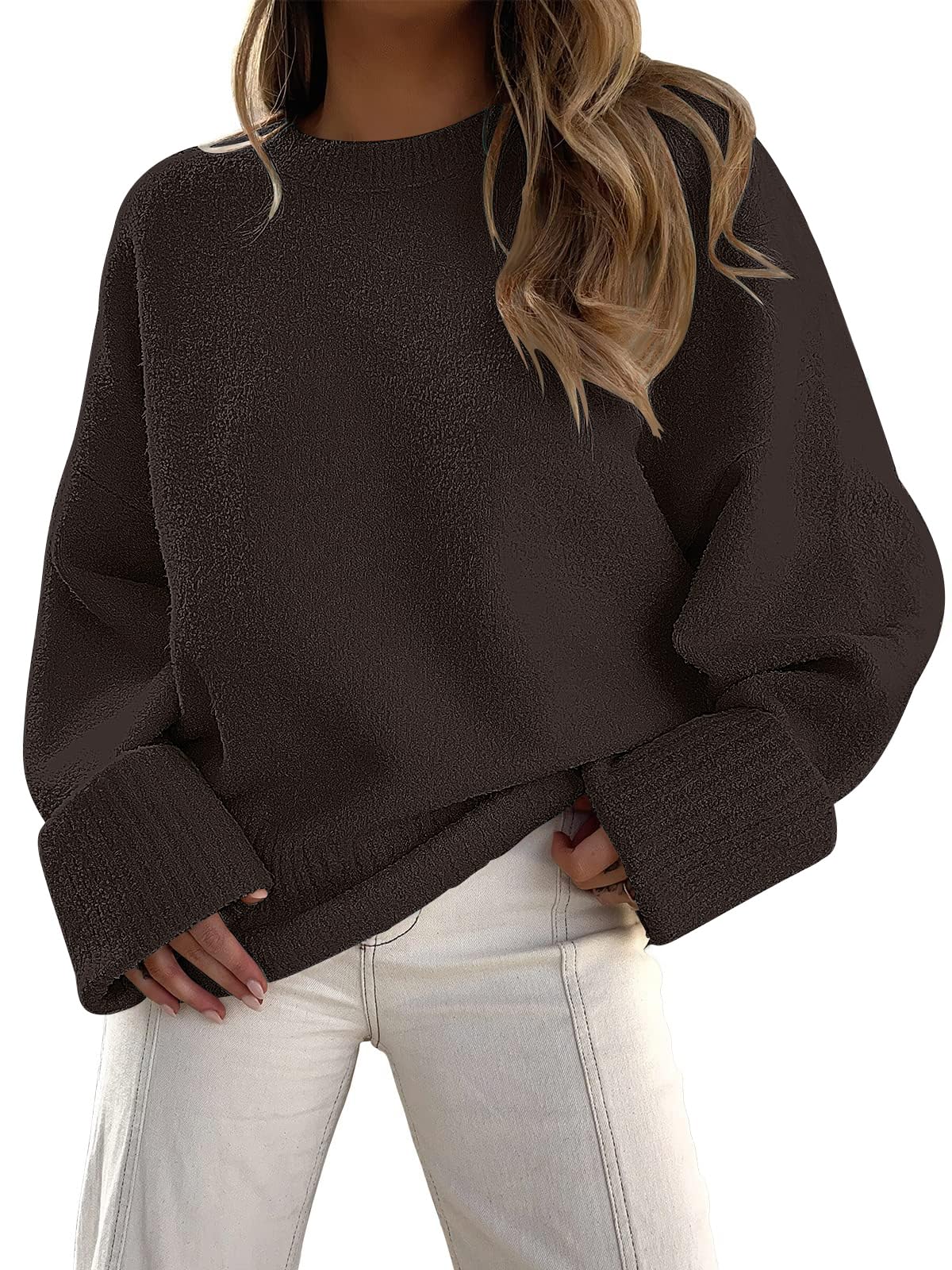 LILLUSORY Women's Oversized Sweaters Fuzzy Chunky Warm Pullover Sweater