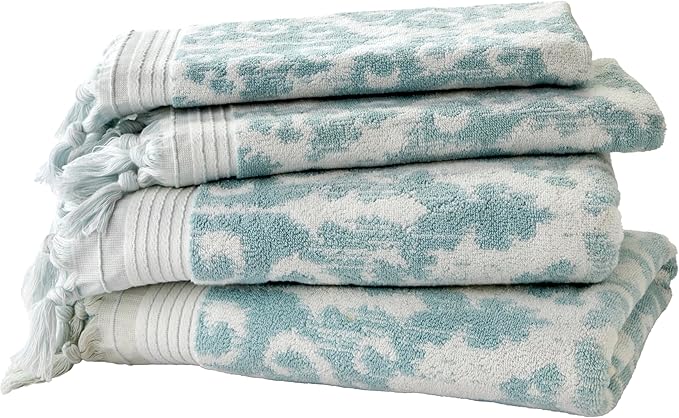 SKL Home Mirage Fringe 2 Bath, 2 Hand Towel Set