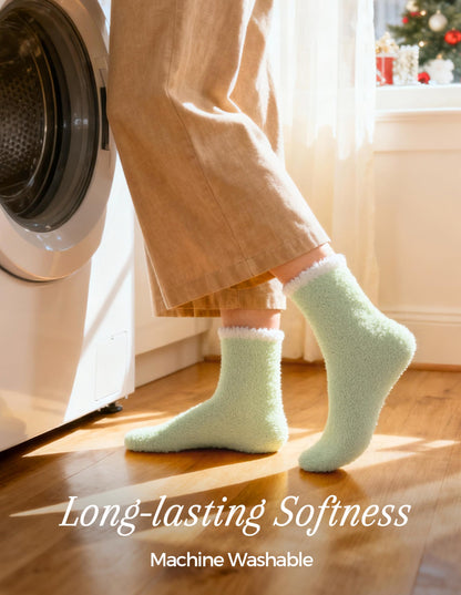 TEHOOK Warm & Cozy Valentines Gifts for Women, Fluffy Fuzzy Plush Sleeping Slipper Socks - Soft Warm Fabric