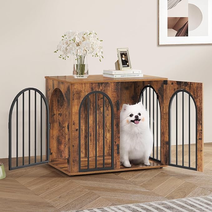 Hzuaneri 26.8'' Wooden Dog Crate Furniture, Indoor Dog Kennel Dogs Cage