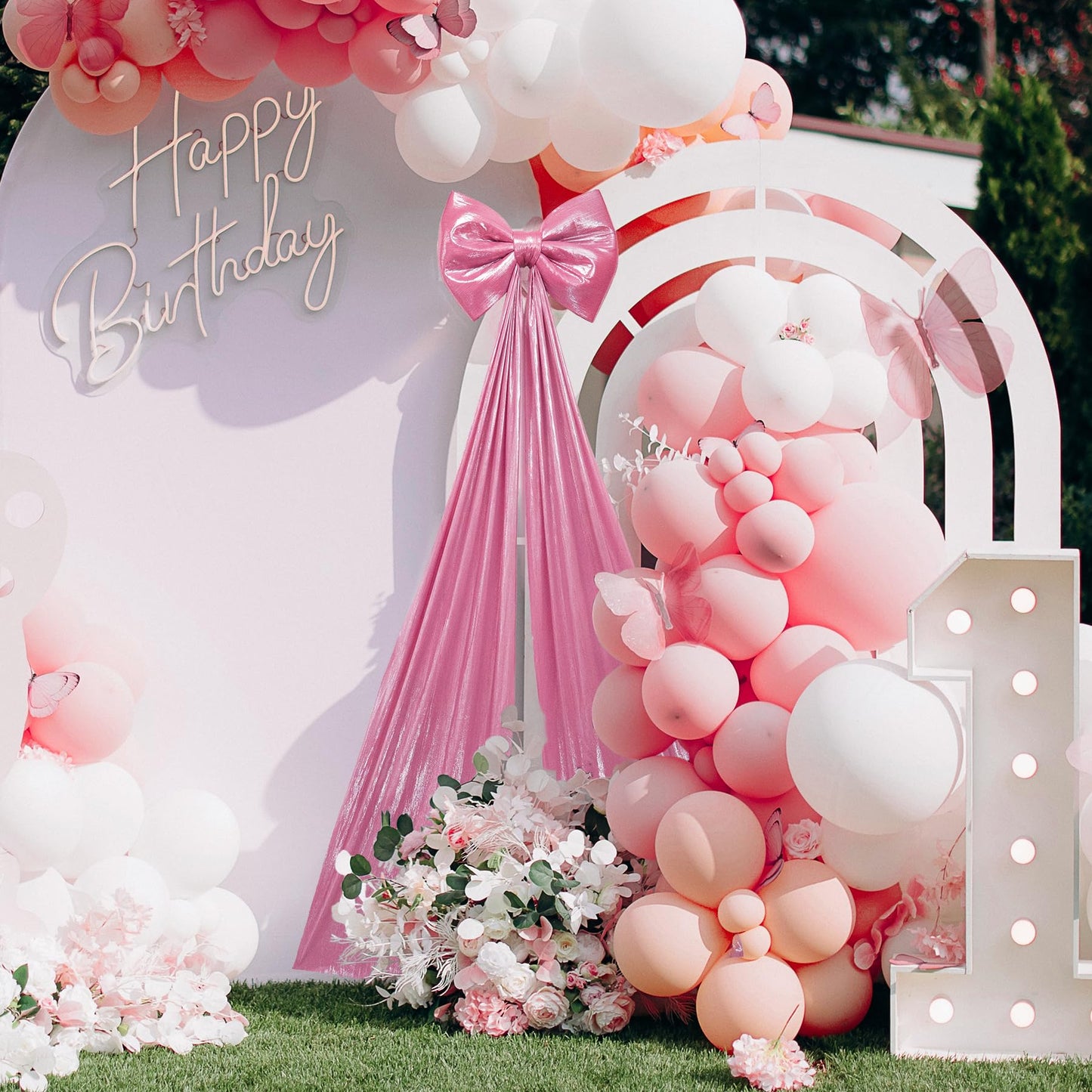 Hismir Christmas Tree Topper Bow，67x16 Inch Extra Large Room Decor Ribbon Bow for Wedding Engagement Birthday Party，Giant Xmas Bow Decorations for Home Wreath Door Wall(Pink)