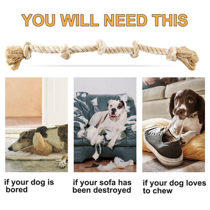 Fida Dog Rope Toys for Large Dogs, 92cm Indestructible Dog Toys for Tug of War, 100% Natural Cotton Chew Toy for Boredom, Pulling, Teeth Cleaning