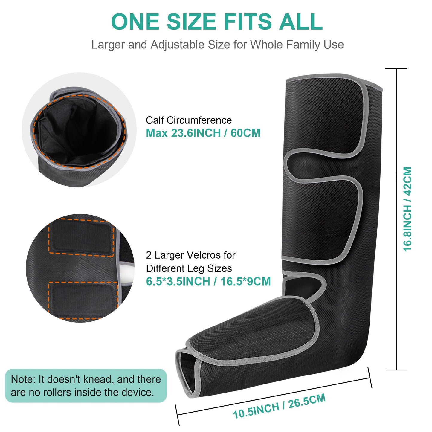 Medcursor Air Compression Leg Massager, Calf and Foot Massager for Circulation and Swelling Relief, Adjustable Massage Boots for Home Office Use - 3 Modes, 3 Intensities, 2 Timers, No Heat