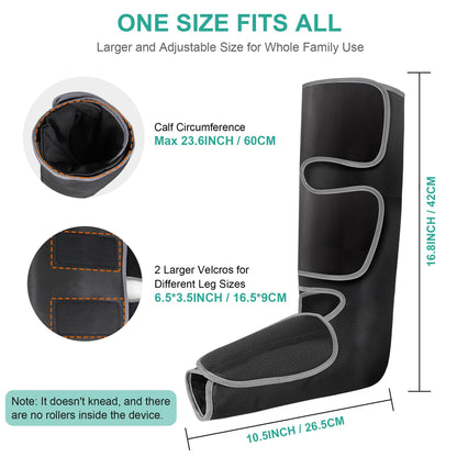 Medcursor Air Compression Leg Massager, Calf and Foot Massager for Circulation and Swelling Relief, Adjustable Massage Boots for Home Office Use - 3 Modes, 3 Intensities, 2 Timers, No Heat