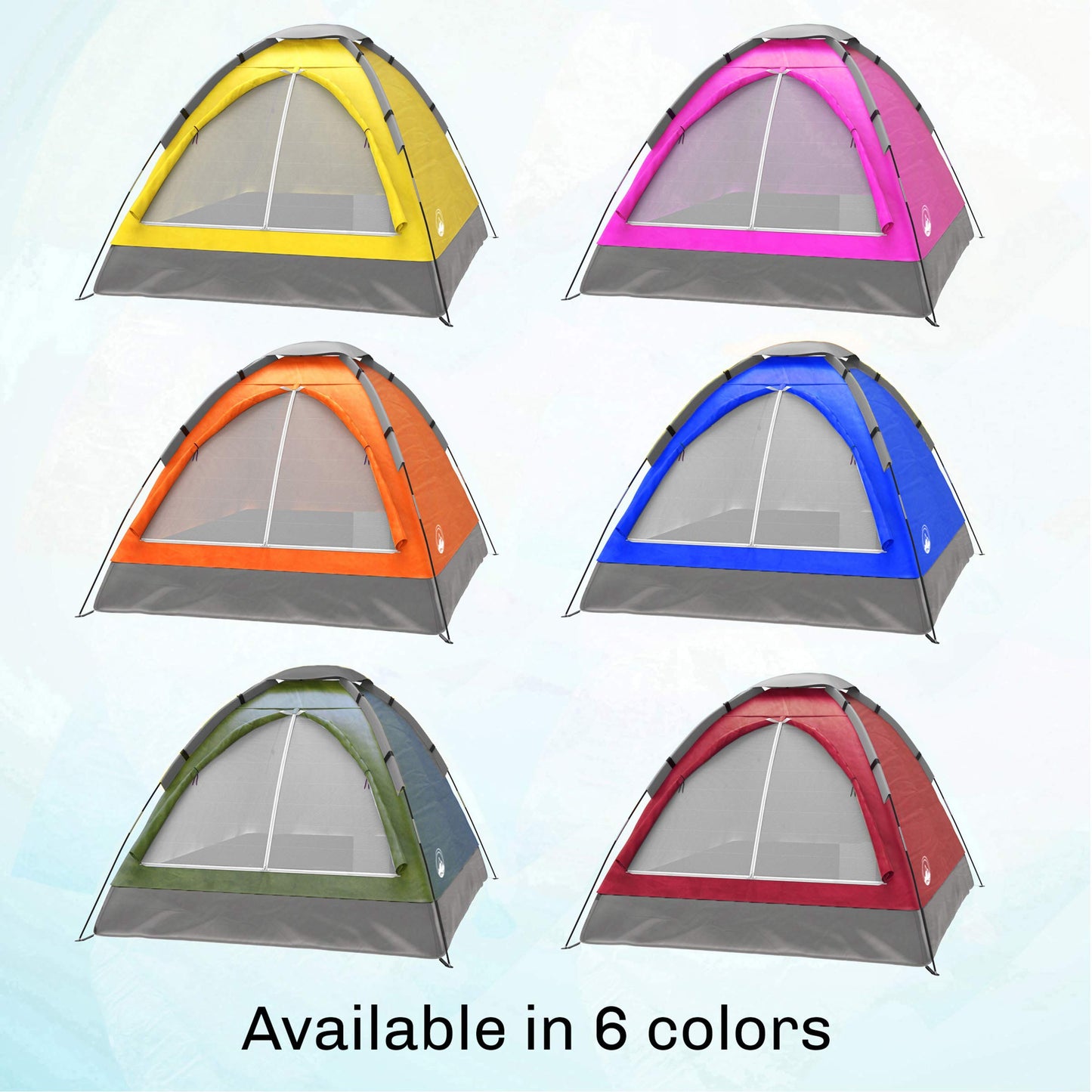 2 Person Camping Tent with Rain Fly and Carrying Bag - Lightweight Outdoor Tent for Backpacking, Hiking, or Beach Use by Wakeman Outdoors (Orange)