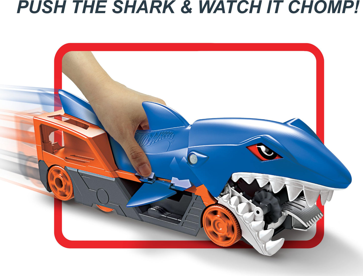 Hot Wheels Shark Chomp Transporter Playset & Diecast Car, GVG36