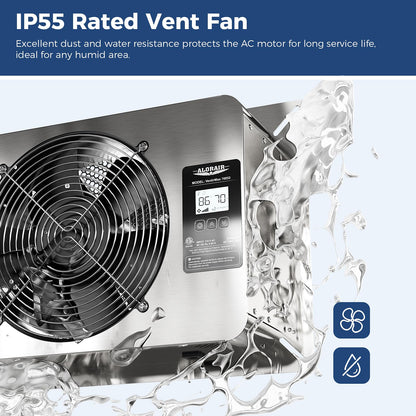 ALORAIR 780 CFM Crawlspace Ventilator Fan with Humidistat, Stainless Steel Exhaust Vent Fans with Digital Display, Timing Cycle, Freeze Protection Thermostat, for Basement, Garage, Attic, Grow Tent