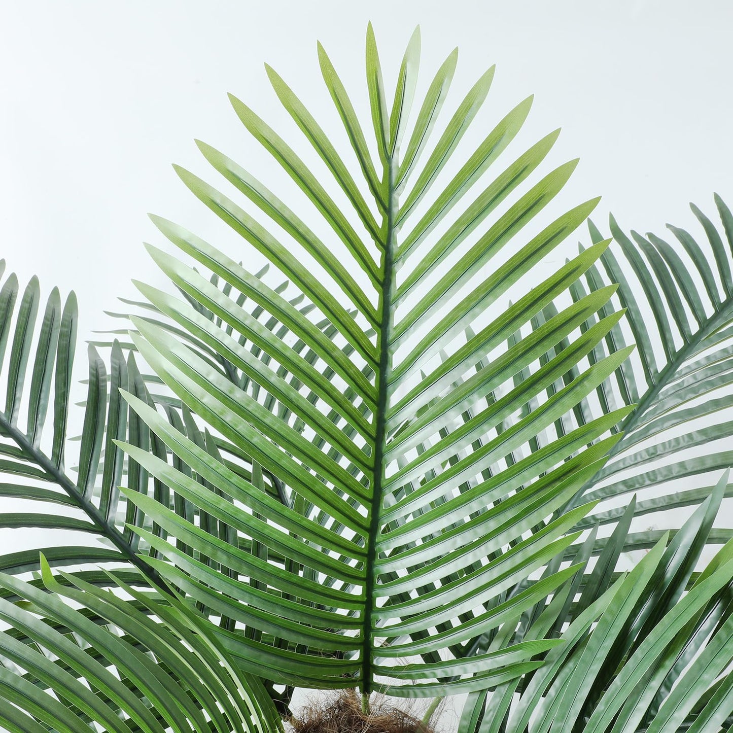 Nafresh 8ft Tall UV Resistant Faux Palm Tree, 96in Artificial Palm Tree Indoor Outdoor, Fake Tree with Real Bark and Realistic Leaves and for Home House Office Living Room Yard Patio.