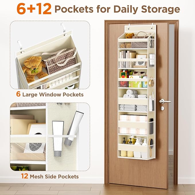 Over The Door Organizer, 6 Shelf Door Hanging Organizers