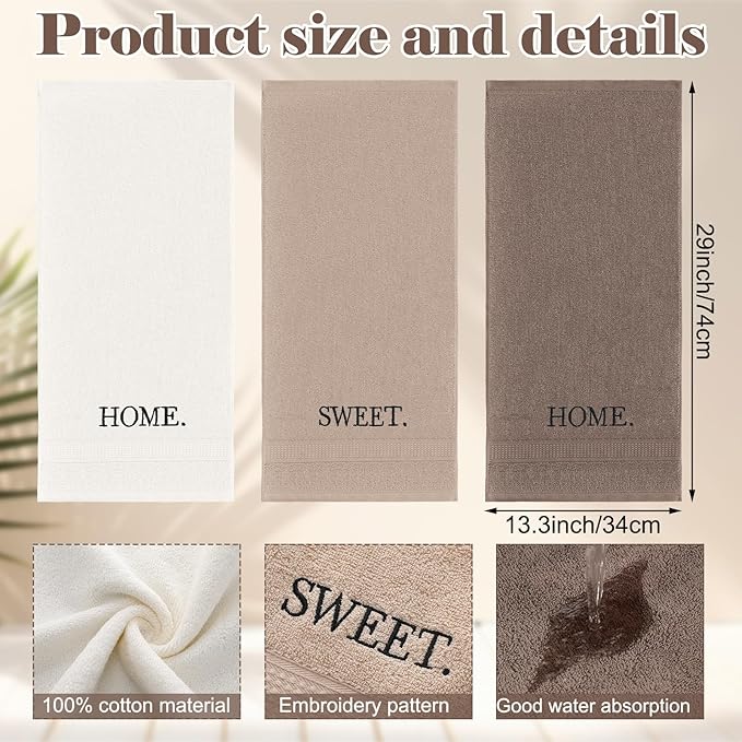 3 Pcs Farmhouse Decorative Hand Towels