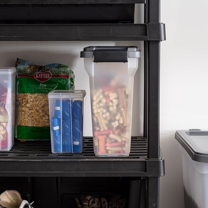 IRIS USA Dog Food Storage Container, Airtight Lid, 2-Cup Scoop, Versatile Pet