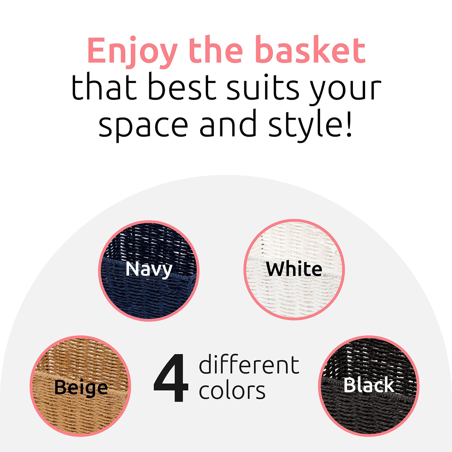 Compactor Cosmos Etna Basket - Stylish Black Woven Paper and Metal Frame Organizer - Medium Size (31X24X14 cm)