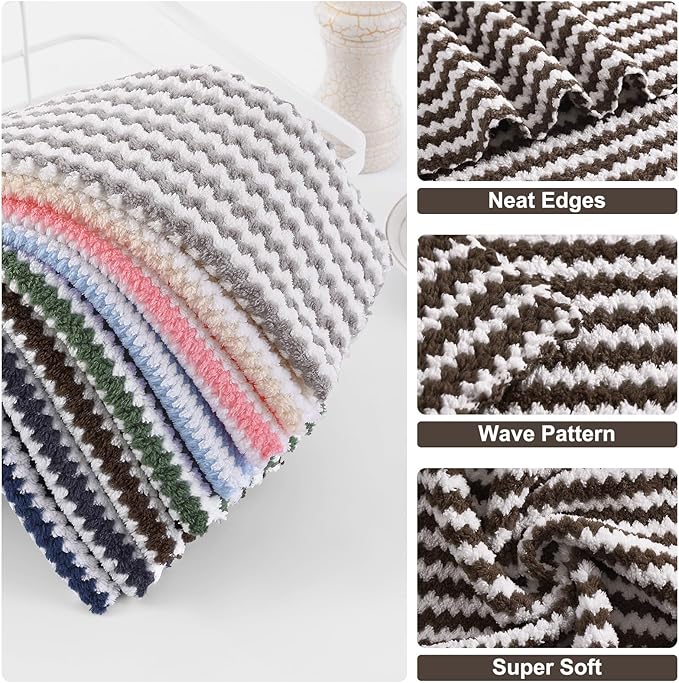 Homaxy 18 Pack Kitchen Dish Cloths, Ultra Soft and Absorbent Dish Towels