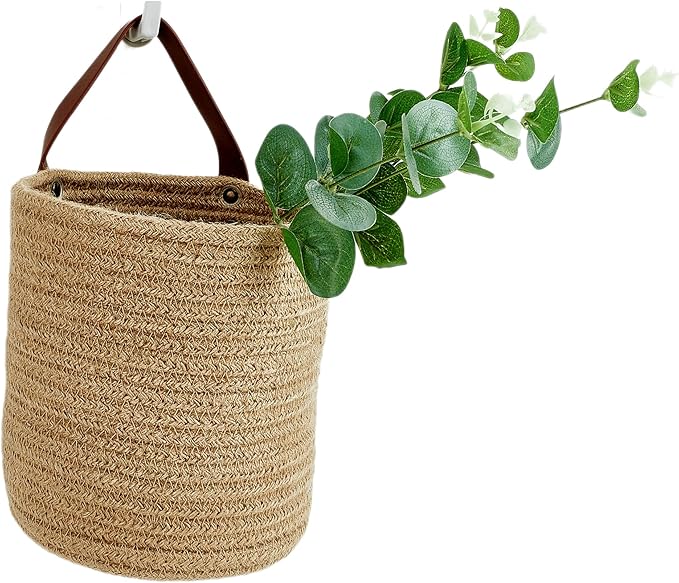 2pack Small Hanging Basket-Cotton Rope Wall Basket