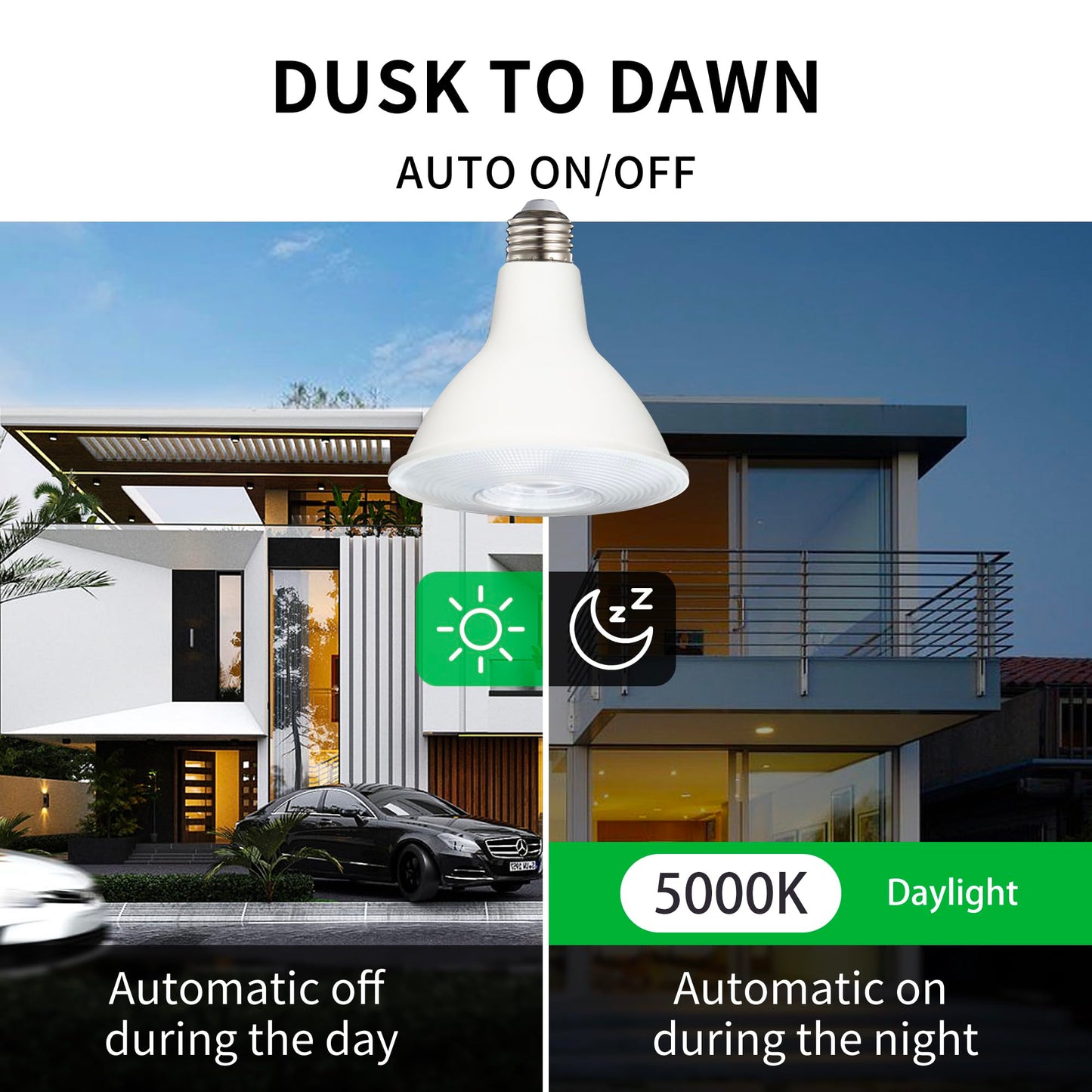 Dusk to Dawn Light Bulbs, Auto On/Off Light Sensing LED Bulbs Outdoor, Vintage Amber, Edison ST19 2-Pack, 6.5W 700LM 60W Equivalent, HQ-H027